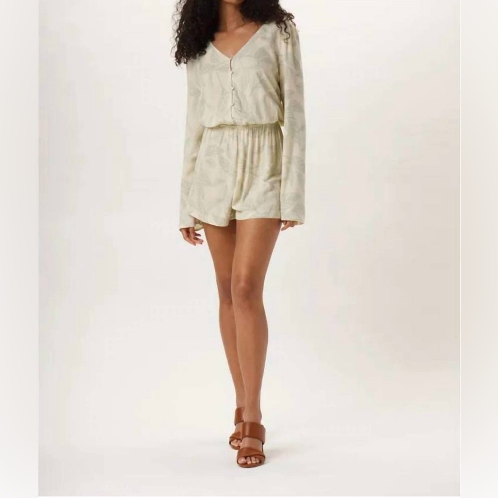 The Normal Brand Bell Sleeve Romper in Palm Desert Print XS (NEW, TAG ON)